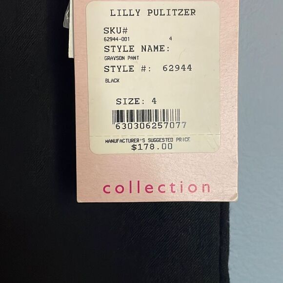 Lilly Pulitzer Grayson Pant Sz 4 Black lined wool black pants - Picture 2 of 8